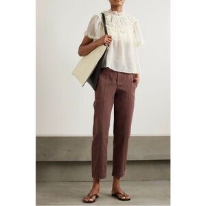 APIECE APART Mera Cotton Twill Tapered Pant Womens 4 Chocolate Brown Plum Barrel